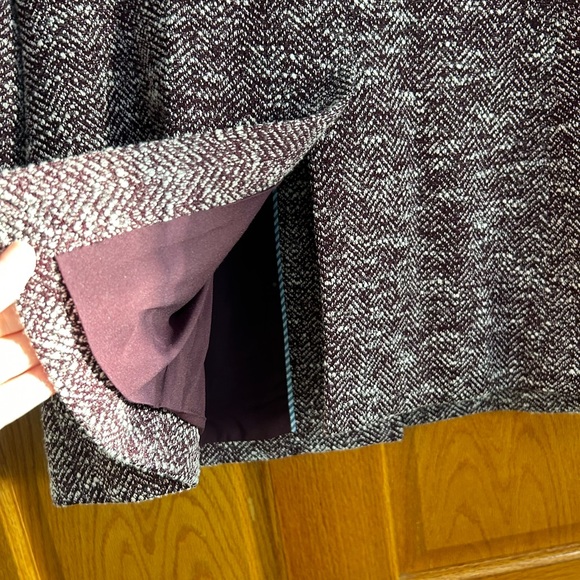 Talbots Tweed Double Button Jacket Color: Eggplant and White Condition: Like New - Picture 7 of 9